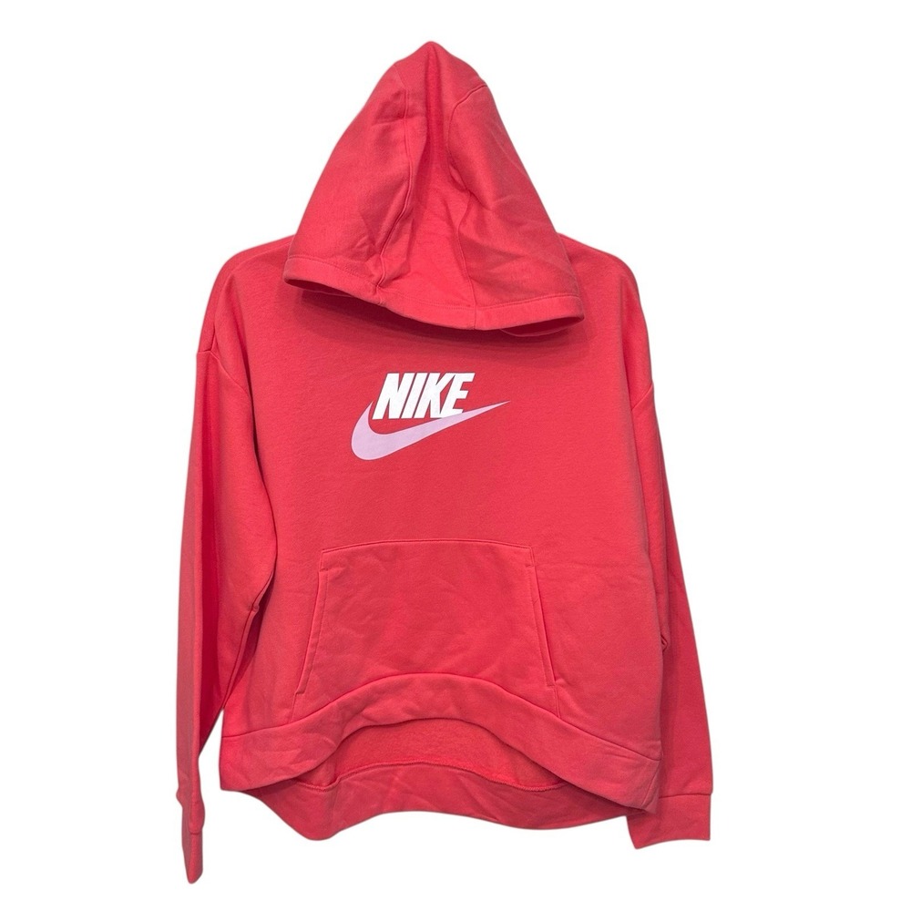 Nike Sportswear Club Fleece Big Kids‎ Pullover Hoodie Size XL Coral